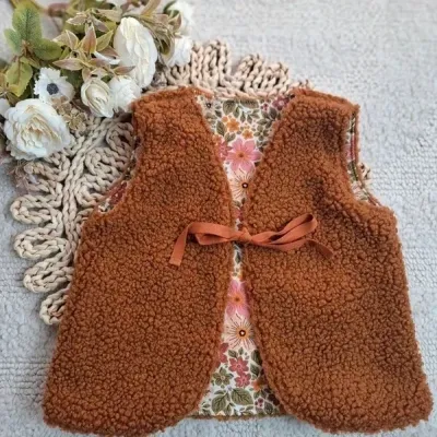 gilet berger 3/4 ans couleur rouille